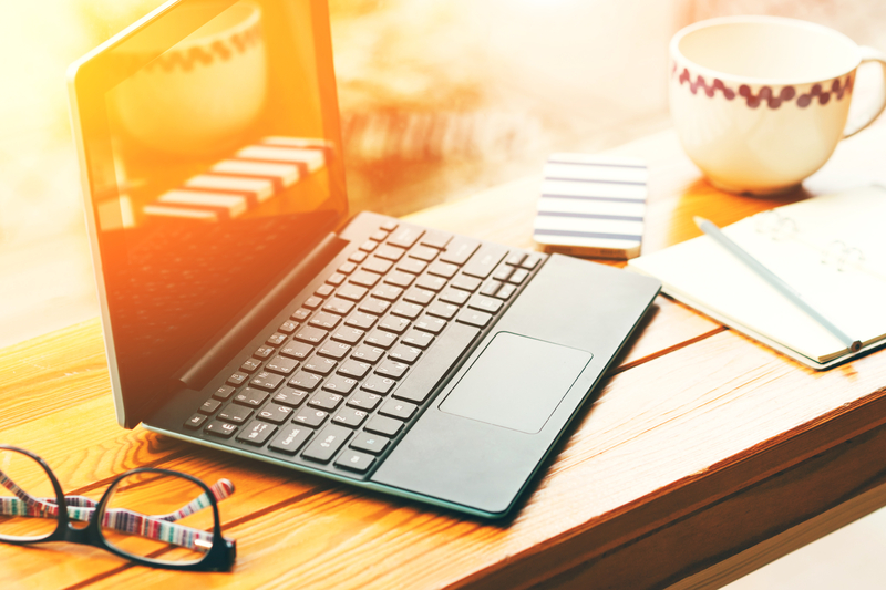 laptop on table